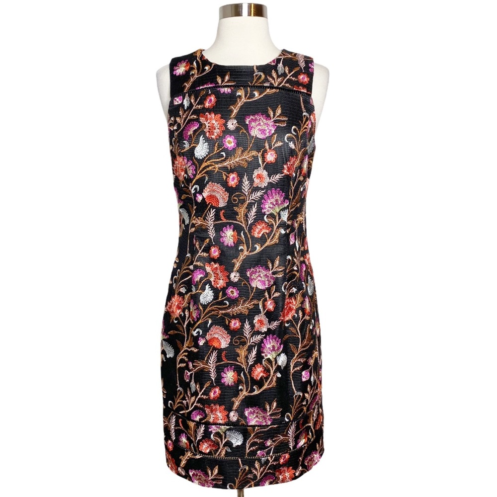 WHBM Sleeveless Embroidered Floral Sheath Dress 4